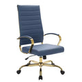HomeStock 38 in.H Adjustable Height Gold Faux Leather Seat Material with Swivels Ergonomic Office Chairs