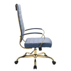 HomeStock 38 in.H Adjustable Height Gold Faux Leather Seat Material with Swivels Ergonomic Office Chairs