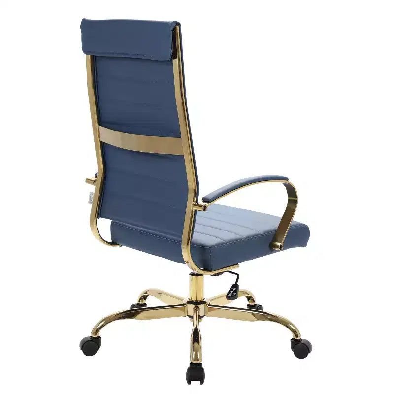 HomeStock 38 in.H Adjustable Height Gold Faux Leather Seat Material with Swivels Ergonomic Office Chairs