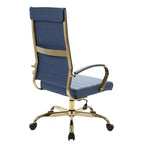 HomeStock 38 in.H Adjustable Height Gold Faux Leather Seat Material with Swivels Ergonomic Office Chairs