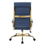 HomeStock 38 in.H Adjustable Height Gold Faux Leather Seat Material with Swivels Ergonomic Office Chairs