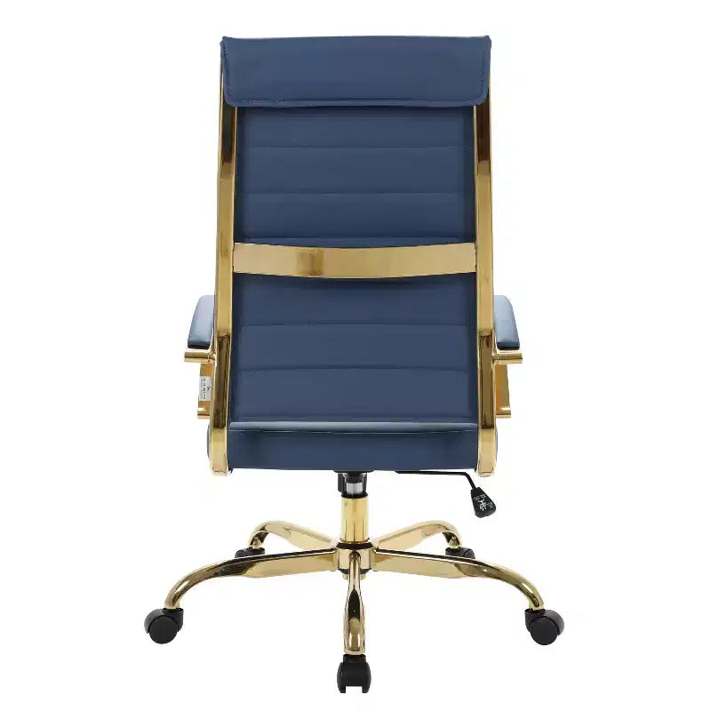 HomeStock 38 in.H Adjustable Height Gold Faux Leather Seat Material with Swivels Ergonomic Office Chairs
