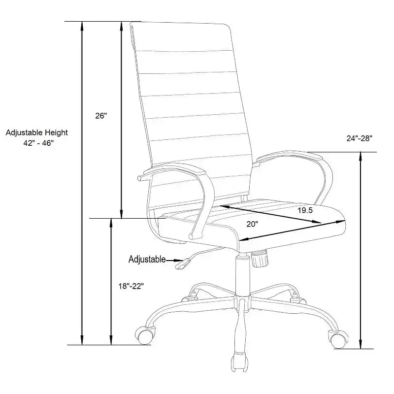 HomeStock 38 in.H Adjustable Height Gold Faux Leather Seat Material with Swivels Ergonomic Office Chairs