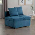 Royal Hampton Modular Convertible Chair Futon, Teal Blue Fabric, Seat w Storage, 2 Pillows