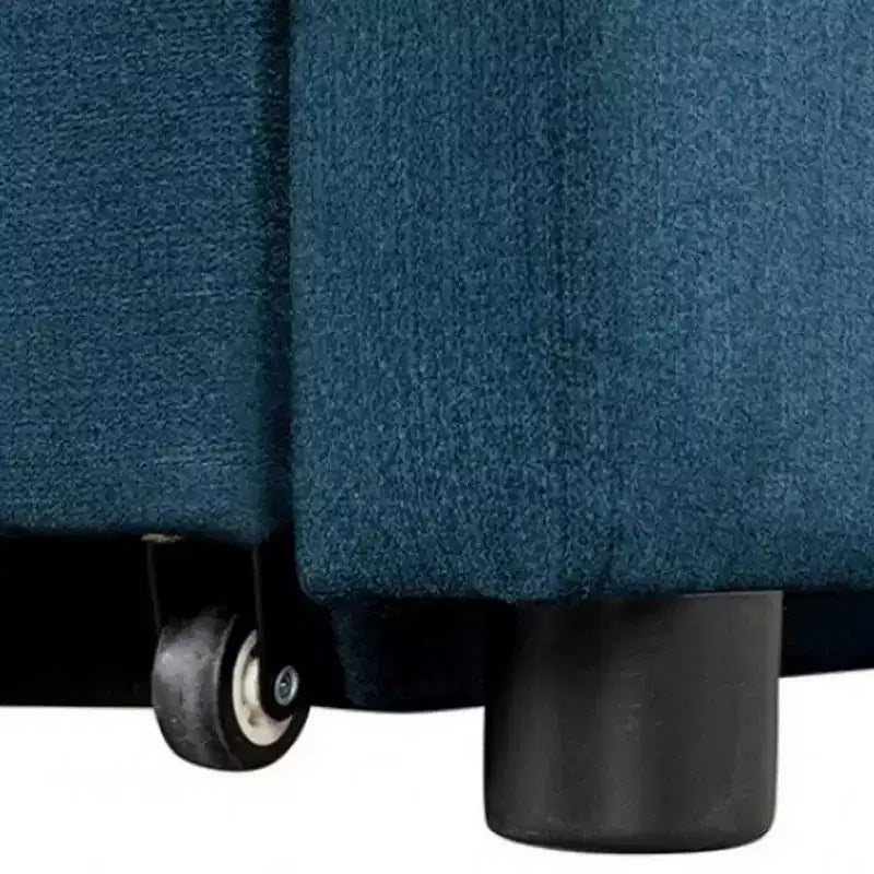 Royal Hampton Modular Convertible Chair Futon, Teal Blue Fabric, Seat w Storage, 2 Pillows