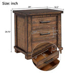 Rustic 3-Drawer Nightstand, Reclaimed Pine Wood Accent Table Farmhouse Side Table End Table, Natural - ModernLuxe
