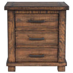 Rustic 3-Drawer Nightstand, Reclaimed Pine Wood Accent Table Farmhouse Side Table End Table, Natural - ModernLuxe