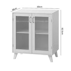 GDFStudio Alaric 27 Modern Storage Cabinet with 2 Tempered Glass Doors and Adjustable Shelf