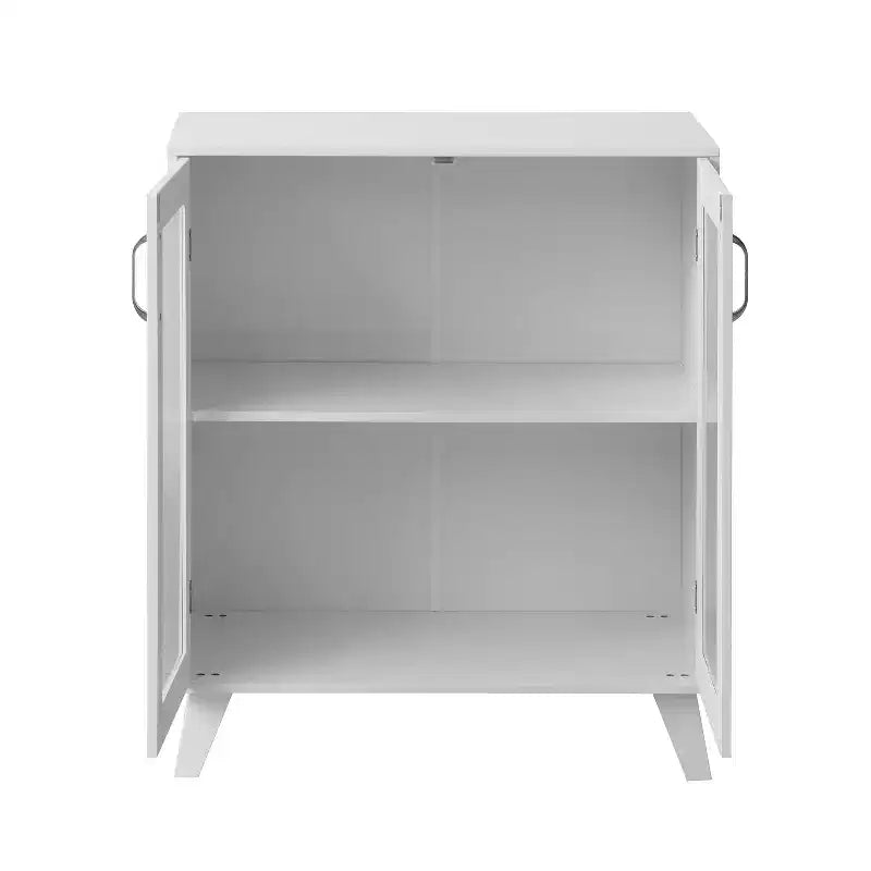 GDFStudio Alaric 27 Modern Storage Cabinet with 2 Tempered Glass Doors and Adjustable Shelf