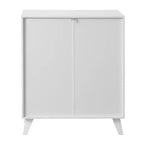 GDFStudio Alaric 27 Modern Storage Cabinet with 2 Tempered Glass Doors and Adjustable Shelf