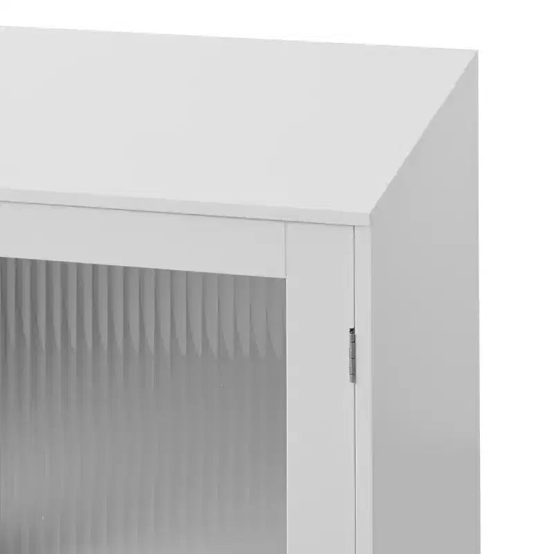 GDFStudio Alaric 27 Modern Storage Cabinet with 2 Tempered Glass Doors and Adjustable Shelf