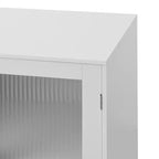 GDFStudio Alaric 27 Modern Storage Cabinet with 2 Tempered Glass Doors and Adjustable Shelf