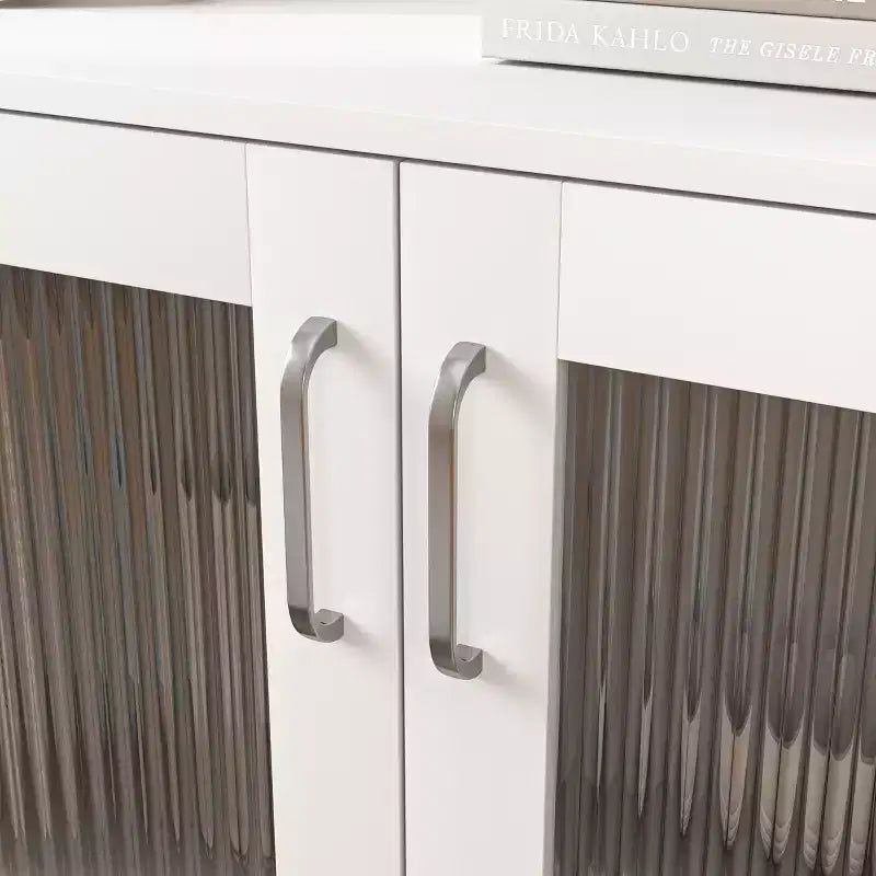 GDFStudio Alaric 27 Modern Storage Cabinet with 2 Tempered Glass Doors and Adjustable Shelf