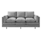 Christopher Knight Home Bonnet Modern 3-Seater 79.5 Chenille Upholstered Sofa with Dual-Layer Seat Cushions
