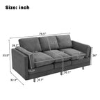 Christopher Knight Home Bonnet Modern 3-Seater 79.5 Chenille Upholstered Sofa with Dual-Layer Seat Cushions