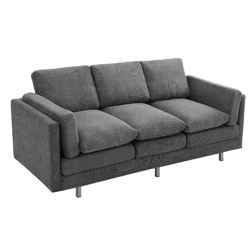 Christopher Knight Home Bonnet Modern 3-Seater 79.5 Chenille Upholstered Sofa with Dual-Layer Seat Cushions
