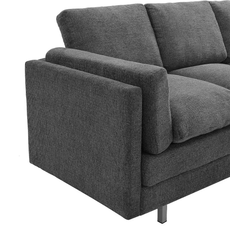 Christopher Knight Home Bonnet Modern 3-Seater 79.5 Chenille Upholstered Sofa with Dual-Layer Seat Cushions