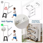 2-Drawer Flip-Down Shoe Cabinet - Hidden Storage Organizer with Adjustable Shelves for Entryway, Hallway, and Living Room