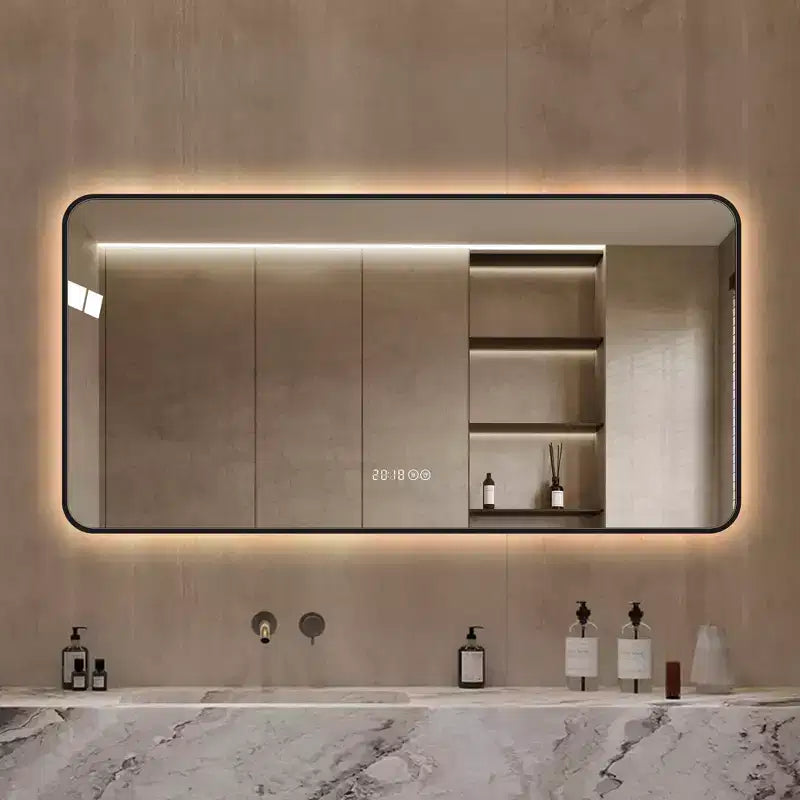 GDFStudio Mirae 48 Modern Anti-Fog LED Bathroom Mirror with Rounded Corners & Adjustable Light Modes