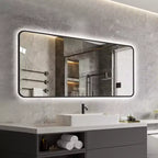 GDFStudio Mirae 48 Modern Anti-Fog LED Bathroom Mirror with Rounded Corners & Adjustable Light Modes