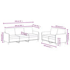vidaXL Sofa Set Accent Couch Sectional Sofa for Living Room 2 Piece Velvet
