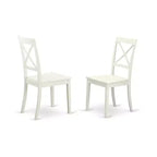 HomeStock 3-Pc Buttermilk and Cherry Solid Wood Top - Dining Room Set - Seats 4