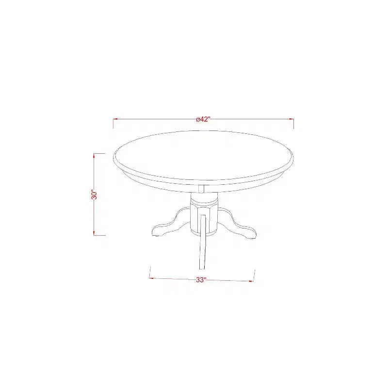 HomeStock 3-Pc Buttermilk and Cherry Solid Wood Top - Dining Room Set - Seats 4