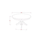 HomeStock 3-Pc Buttermilk and Cherry Solid Wood Top - Dining Room Set - Seats 4