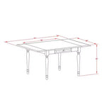 HomeStock 3-Piece Linen White Finish Rectangular Solid Wood Top with Dropleaf Dining Table Set