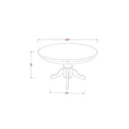 Dining Table Set for 4 - 5 Piece Round Kitchen Table with Chairs - Old World Charm - 42 Inch - Linen White