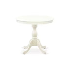 3-Piece Linen White Finish Solid Wood Top - Dining Room Set with High Back - Seats 4