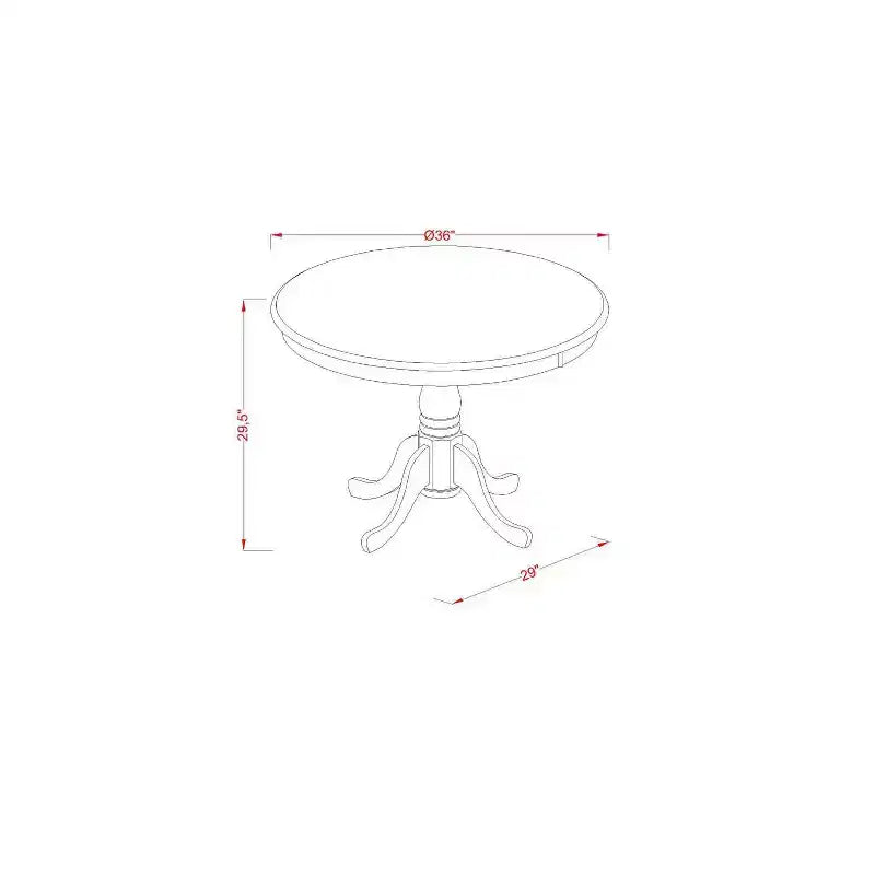 3-Piece Linen White Finish Solid Wood Top - Dining Room Set with High Back - Seats 4