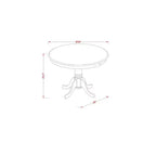 3-Piece Linen White Finish Solid Wood Top - Dining Room Set with High Back - Seats 4