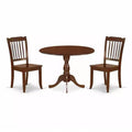 3-Piece Mahogany Finish Solid Wood Top Dining Room Set (Seats-4)