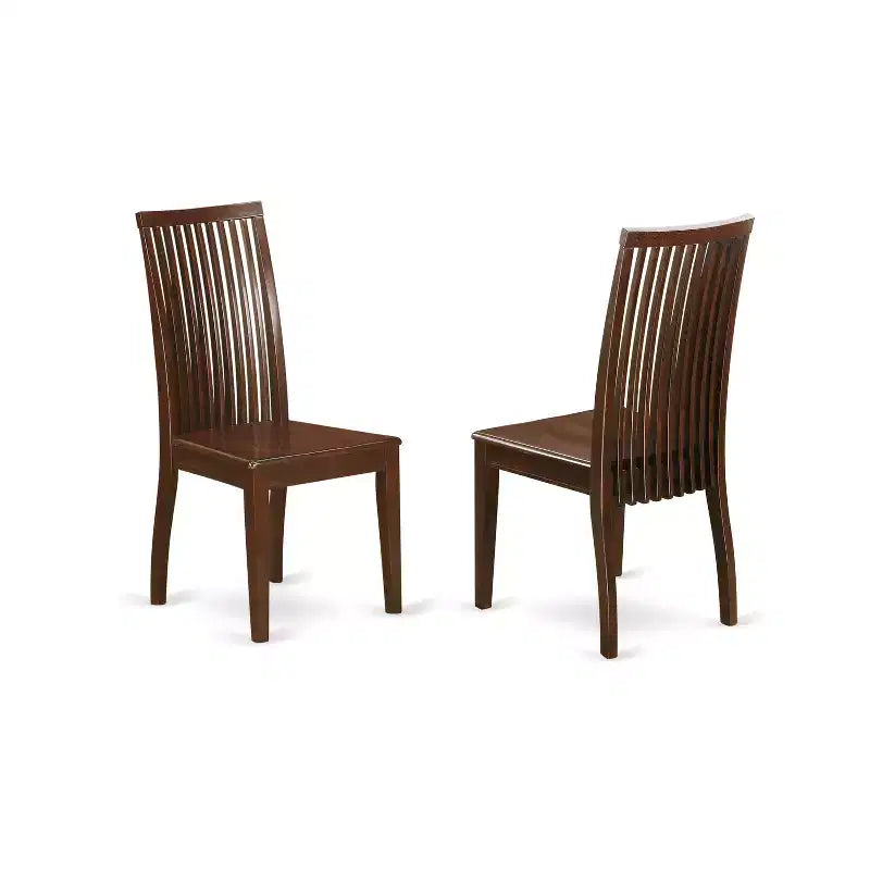 HomeStock 5-Pc Mahogany Finish Solid Wood Top - Dining Room Set - Seats 4