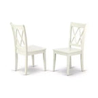 Nordic Dining Set - 3 Piece Table & Chairs - 42 Inch Round Table - Linen White Finish - Modern Furniture