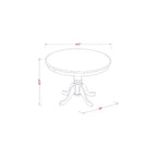 Round Dinette Set - 5 Piece Kitchen Table & Chair Set - Southwestern Style - Black Cherry Finish