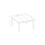 HomeStock 5-Piece Square Black and Cherry Finish Solid Wood Top Dining Table with 4 Chairs