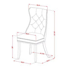5-Piece Linen White Finish Solid Wood Top - Square Upholstered Dining Room Set - Seats 4