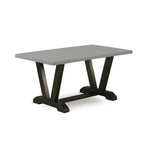 HomeStock 7-Piece Rectangle Natural Oak Finish Solid Wood Top Dining Table with 6-Chairs