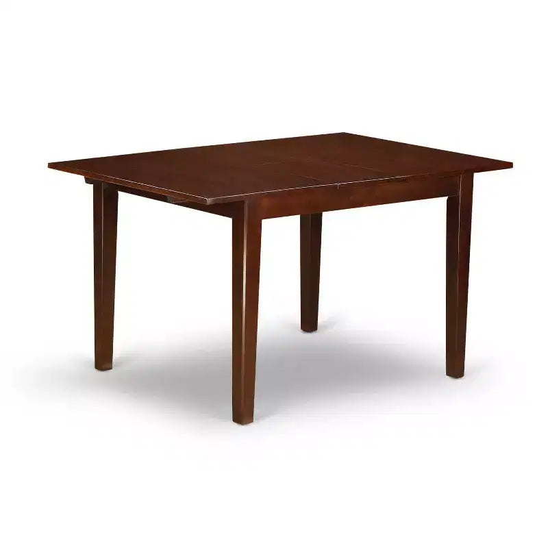 HomeStock 5-Pc Mahogany Finish Solid Wood Top - Rectangular Dining Room Set with Butterfly Leaf - Seats 4