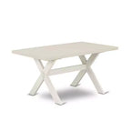 HomeStock 5-Piece Natural Oak Finish Solid Wood Top Dining Table with 4-Parson Chair