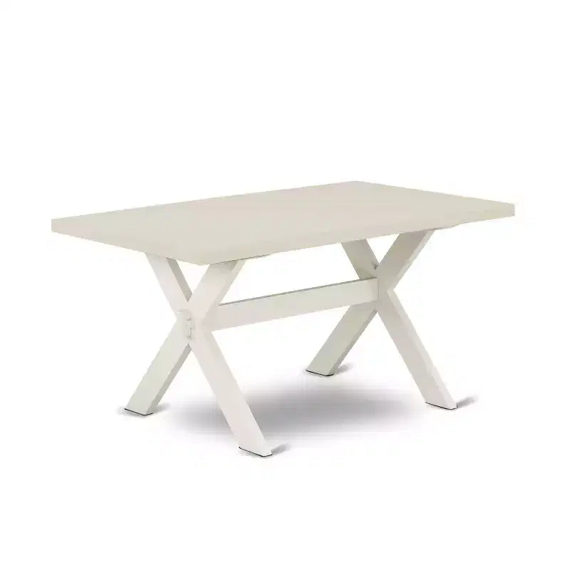 HomeStock 5-Piece Natural Oak Finish Solid Wood Top Dining Table with 4-Parson Chair