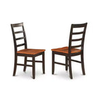 HomeStock 5-Piece Black and Cherry Finish Solid Wood Top Dining table with 4 Chairs