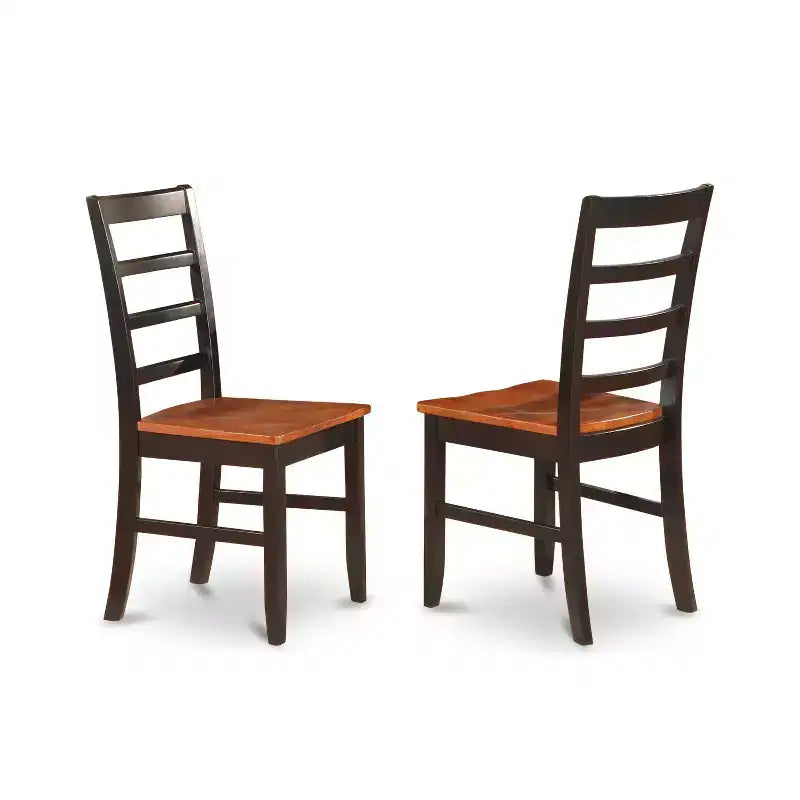 HomeStock 5-Piece Black and Cherry Finish Solid Wood Top Dining table with 4 Chairs