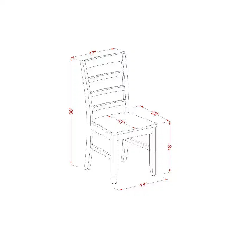 HomeStock 5-Piece Black and Cherry Finish Solid Wood Top Dining table with 4 Chairs