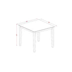 Kitchen Dining Set - Square Table & 2 Chairs - Old World Style - 36 Inch