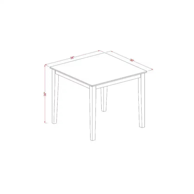 Kitchen Dining Set - Square Table & 2 Chairs - Old World Style - 36 Inch
