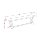 HomeStock 3-Piece Rectangle Distressed Jacobean Finish Solid Wood Top Dining Table with 2-Benches