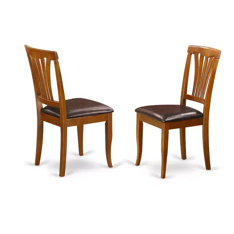 Ensemble de salle à manger 3 pièces HomeStock avec plateau en bois massif et finition brun selle